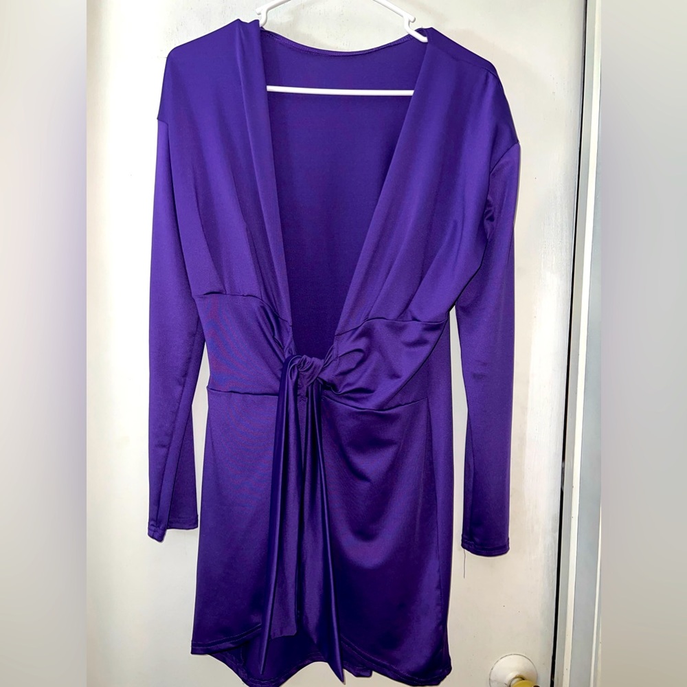 ✨EUC‼️ Beautiful Purple Deep V Bodycon Dress!